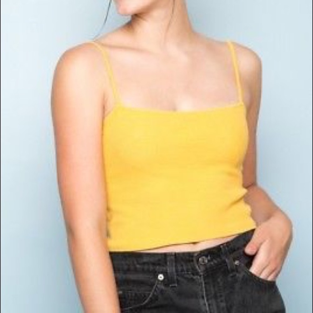 Brandy Melville mustard yellow thermal tank top